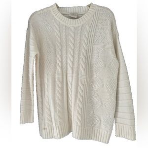 St. John’s Bay white fisherman sweater Size M